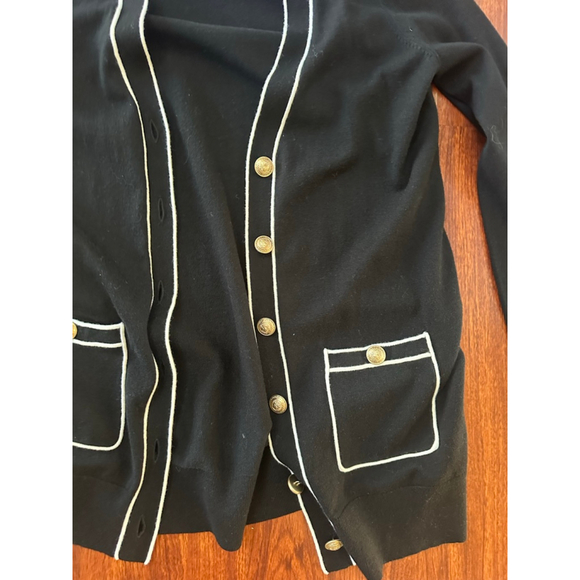 L’Agence Black Cardigan with Gold Buttons - Picture 2 of 5